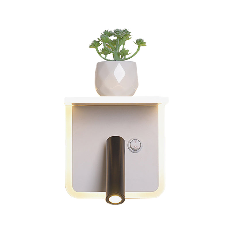 White LED wall light Minimalism Acrylic Round/Rectangle Wall Outdoor Light with Plant Decoration in Warm/White Light