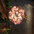 LED Wall Light Industrial Restaurant Flower Wall Mounted Fixture with Wheel Metal Shade in Black, 12.5"/19"/23" Diameter