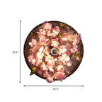 LED Wall Light Industrial Restaurant Flower Wall Mounted Fixture with Wheel Metal Shade in Black, 12.5"/19"/23" Diameter