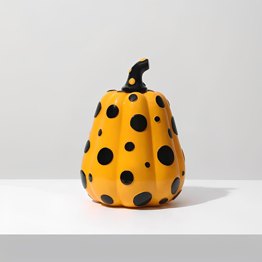 Polka Dot Resin Pumpkin Decor | Glossy Fall Ornament Set | Durable Sculpted Finish | PumpkinCharm