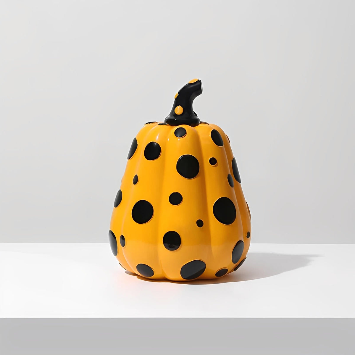Polka Dot Resin Pumpkin Decor | Glossy Fall Ornament Set | Durable Sculpted Finish | PumpkinCharm