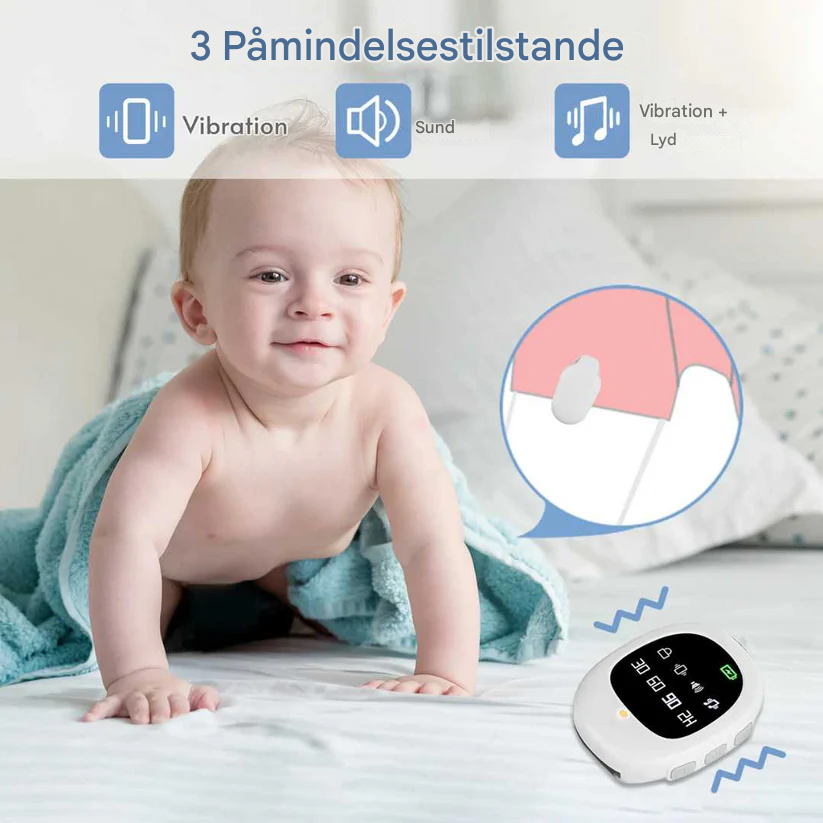 Wireless Bedwetting Alarm with Vibration Signal & Timer Function - USB Rechargeable
