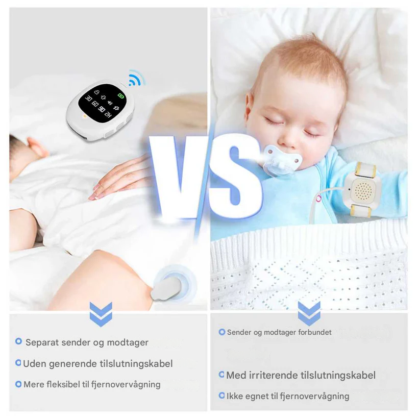 Wireless Bedwetting Alarm with Vibration Signal & Timer Function - USB Rechargeable