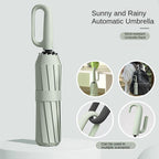 Windproof Folding Umbrella with Ring Buckle Handle