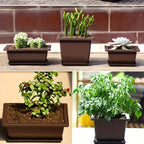 Plant pot with saucer – Rectangular flower pot for garden and balcony