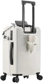 Hard Shell Cabin Luggage with Cup Holder, USB Port & TSA Lock