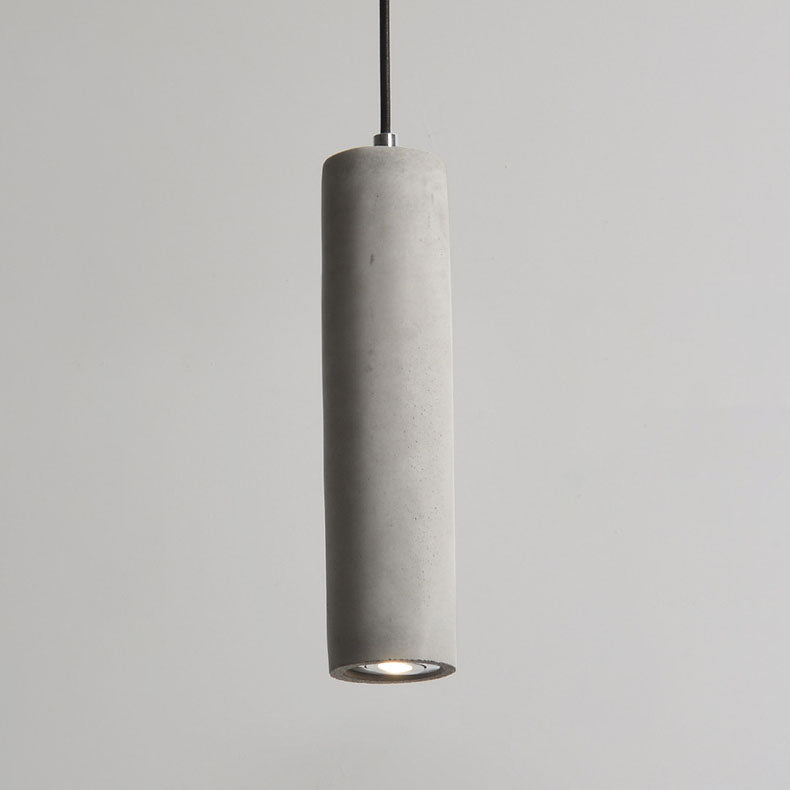 StoneCast Industrial Cylinder Pendant Light made of Concrete | 1 Light | Smooth or Rough Surface