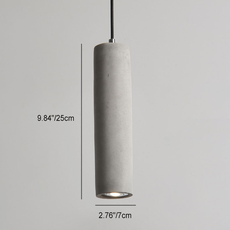 StoneCast Industrial Cylinder Pendant Light made of Concrete | 1 Light | Smooth or Rough Surface
