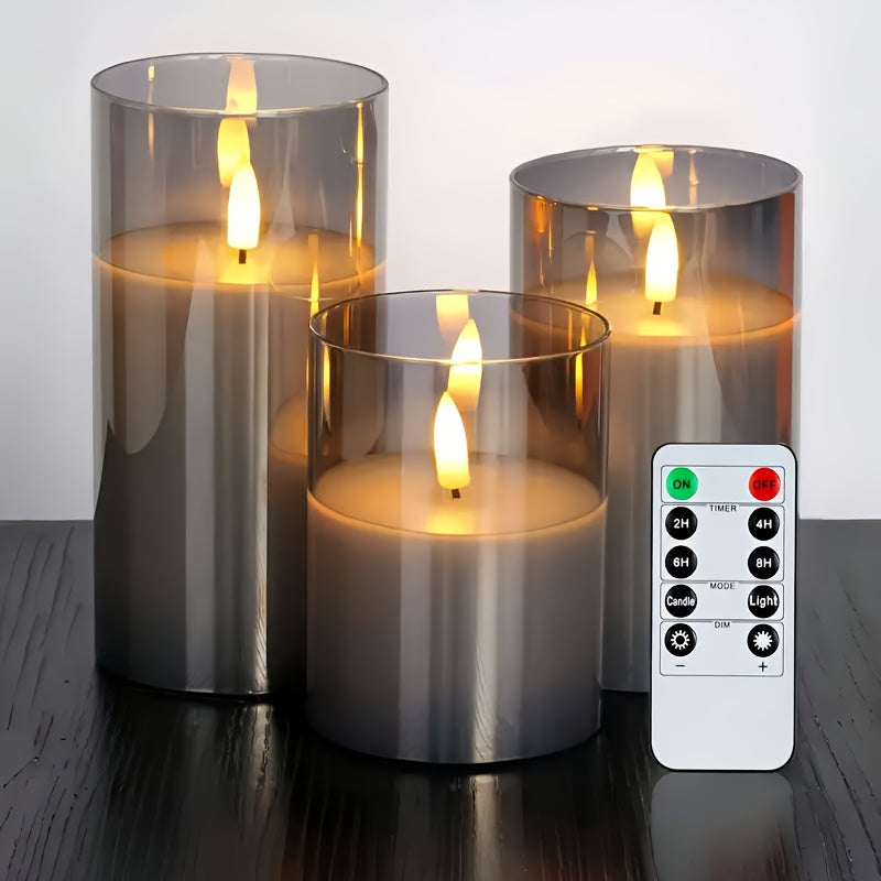 GlowLights – Set of 3 LED Candles with Remote Control