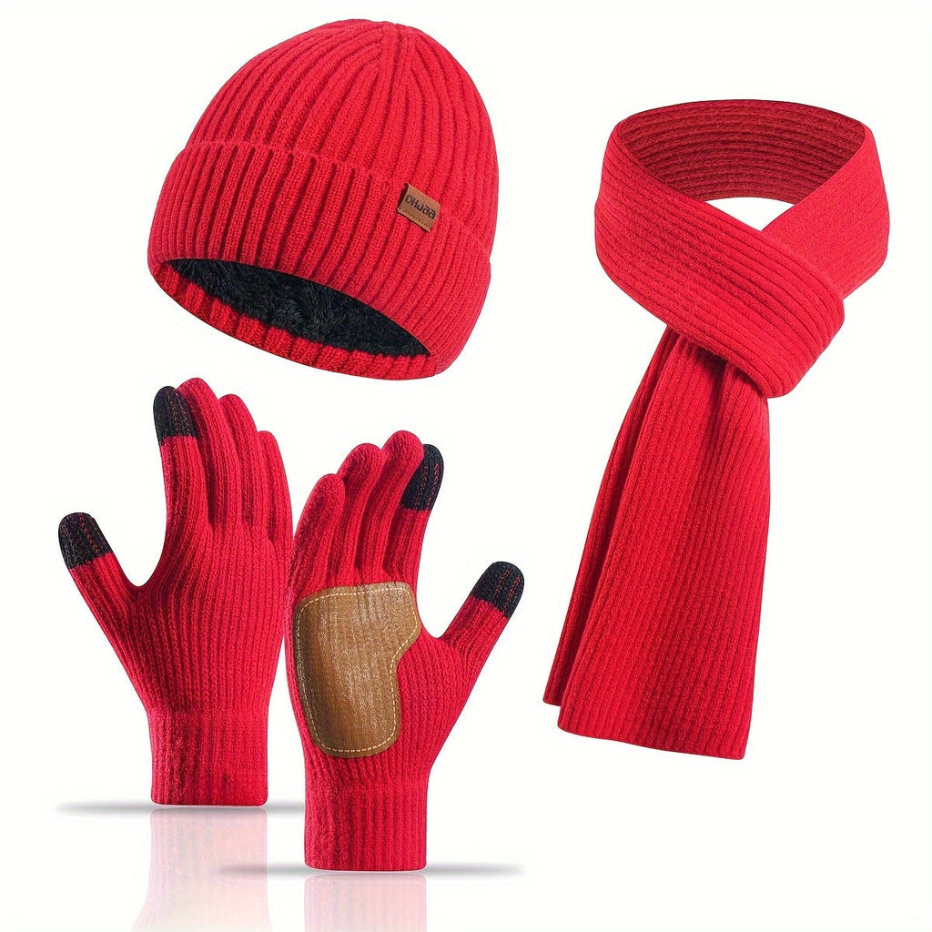 Winter Comfort Set – Knitted Beanie, Scarf and Gloves for Unisex