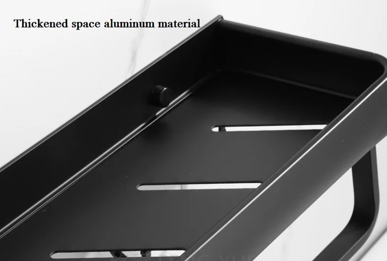 ALUMAX – Black Aluminum Corner Shelf without Drilling