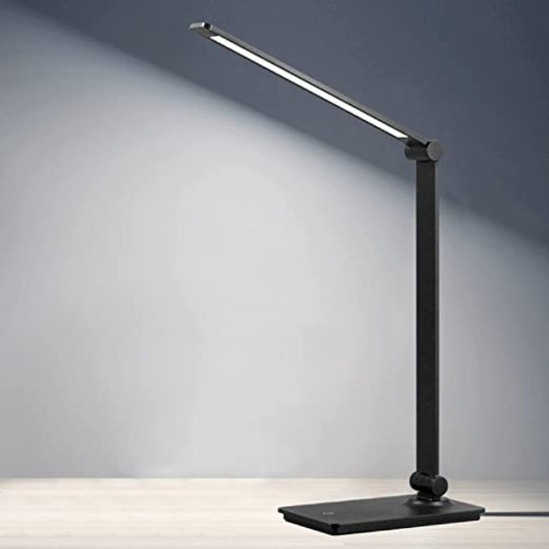 LED desk lamp, touch control desk lamp with 3 brightness levels, dimmable office lamp with adjustable arm, foldable table lamp for desk bedroom nightstand office