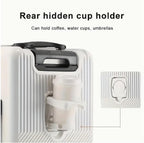 Hard Shell Cabin Luggage with Cup Holder, USB Port & TSA Lock