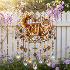 Cat Stained Glass Suncatcher Wind Chime – For Cat Lovers & Pet Owners