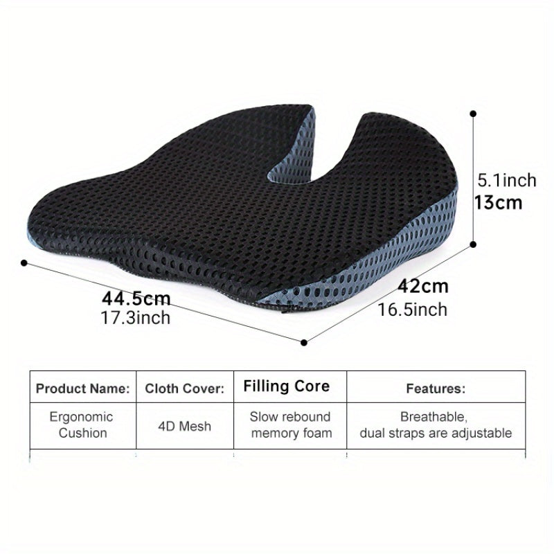 Ergonomic Seat Cushion Triacomfort | Triangular Shape with Memory Foam | Breathable & Pressure-Relieving | For Car & Office