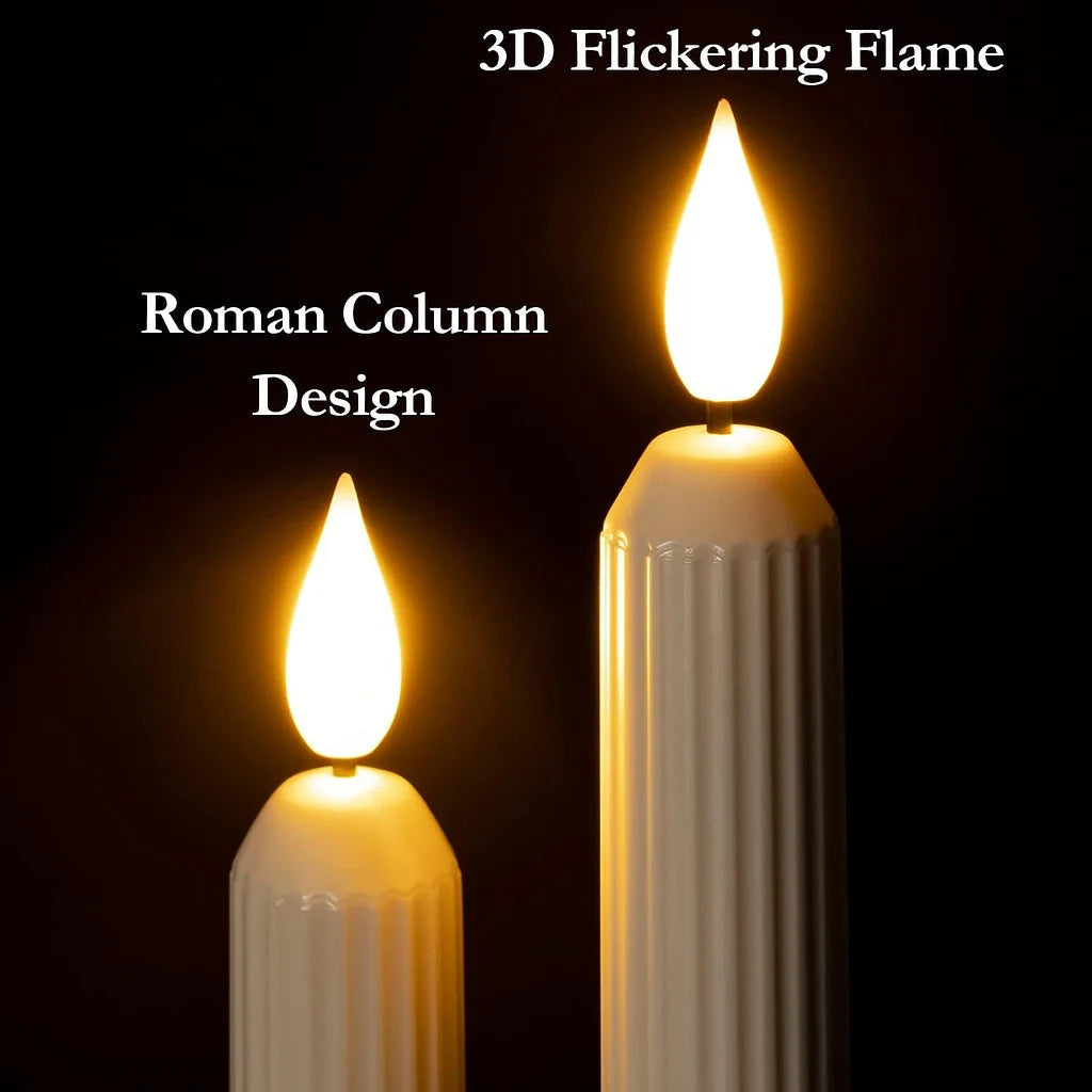 Flameless LED Window Candles with Twilight Sensor, 6 Piece Set