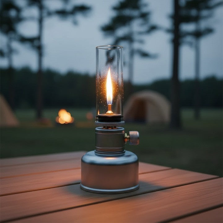 Mini Gas Flame Torch Table Lamp