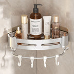EasyCorner Aluminum Shelf – Self-Adhesive Bathroom Corner Storage without Drilling