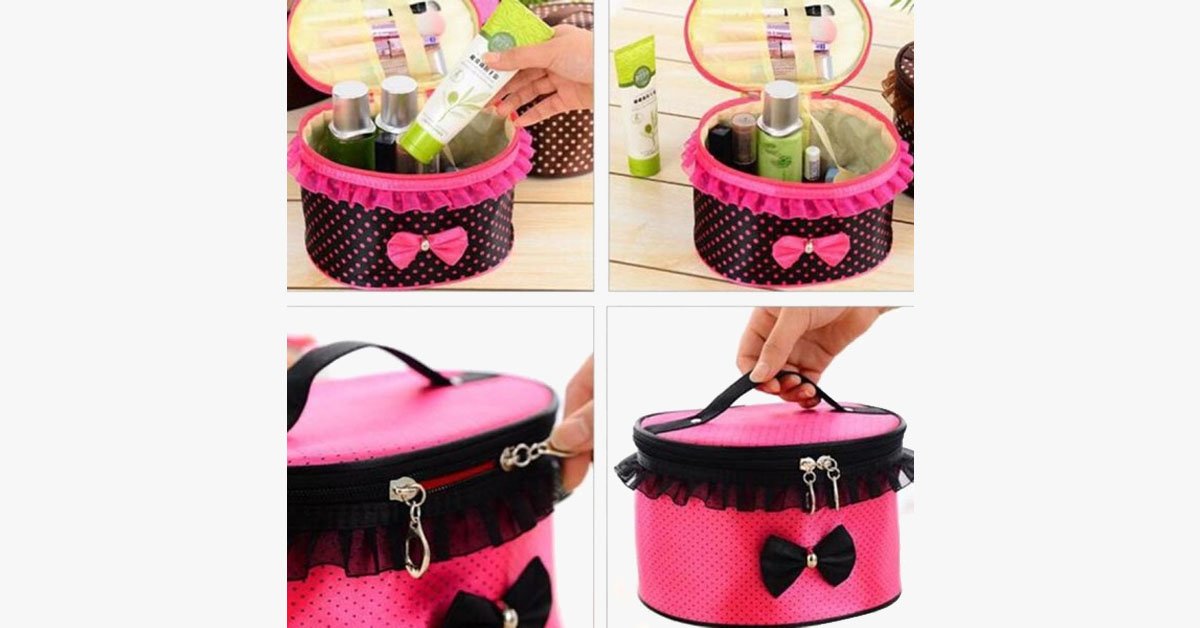 BowKnot Design Portable Travel Bag - Space for Your Accessories!