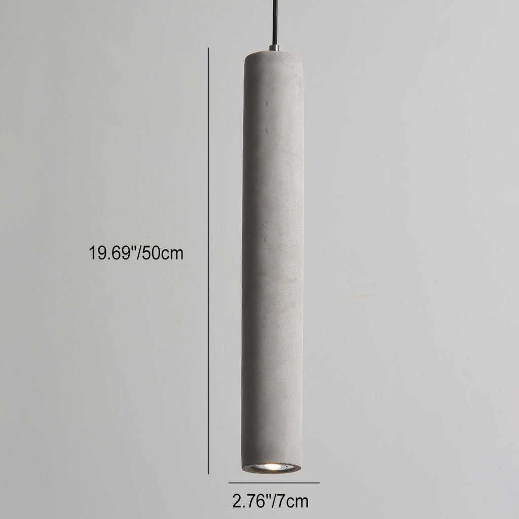 StoneCast Industrial Cylinder Pendant Light made of Concrete | 1 Light | Smooth or Rough Surface