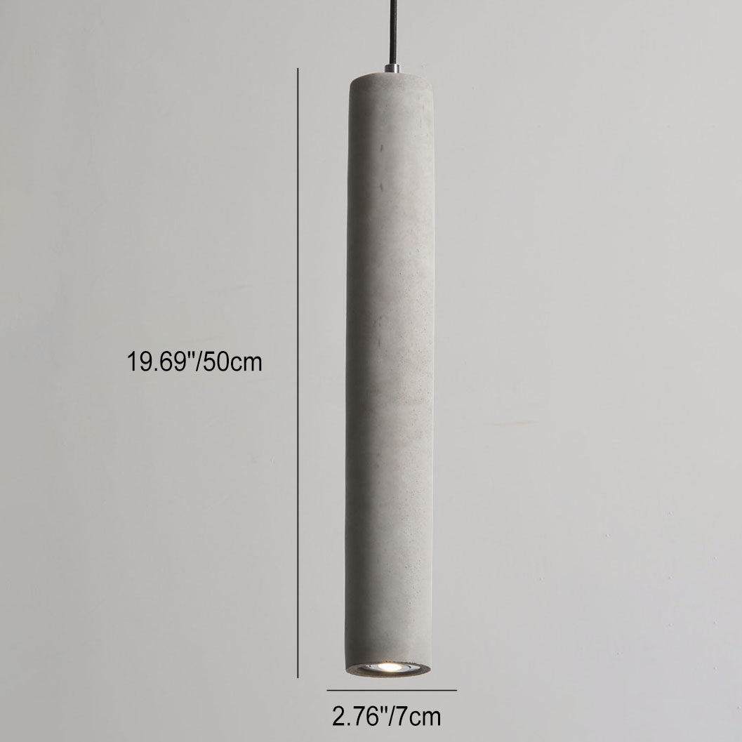 StoneCast Industrial Cylinder Pendant Light made of Concrete | 1 Light | Smooth or Rough Surface