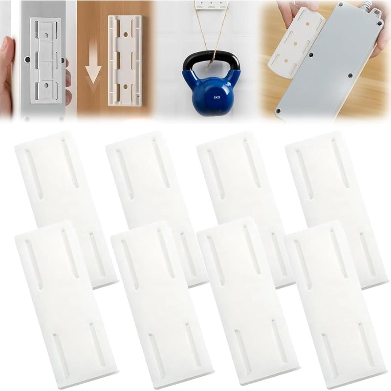 Adhesive Power Strip Mounts | No-Drill Wall & Desk Organizer with Slide Rail