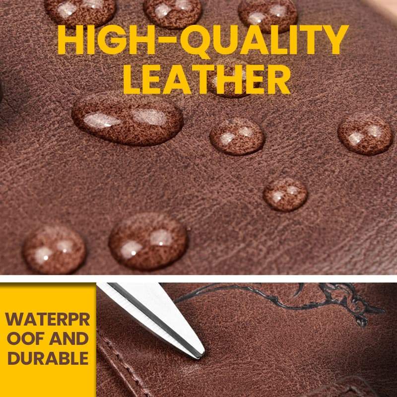 Men's multifunctional RFID-blocking, waterproof and durable PU leather wallet for men