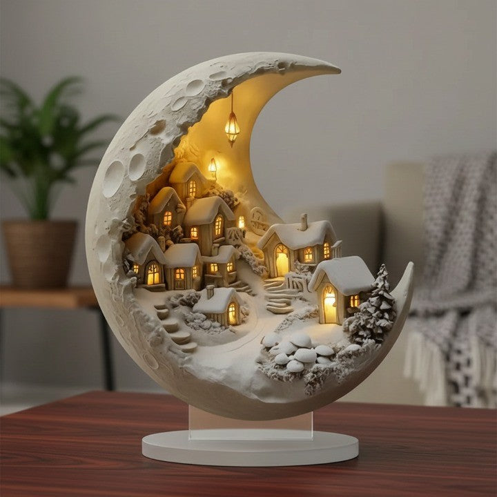 Moon Winter City Decor