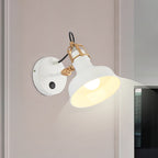 White Barn Wall Sconces Lighting Contemporary Metallic 1 Light Wall Mounted Fixture with Switch