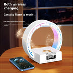4-in-1 Bluetooth speaker lamp with charging pad and alarm clock