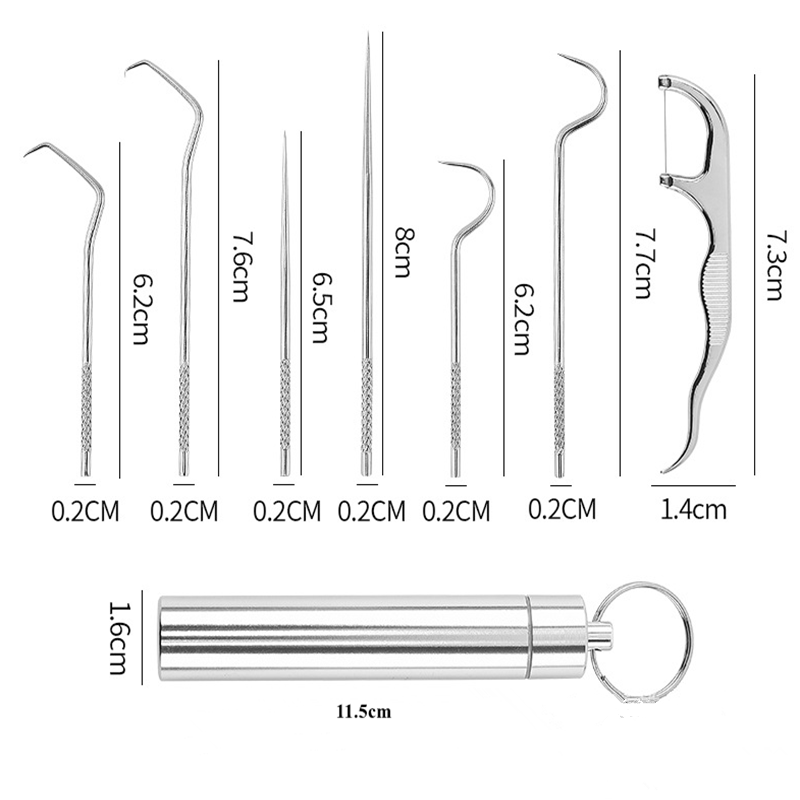 Toothpick set made of stainless steel (7 pcs)