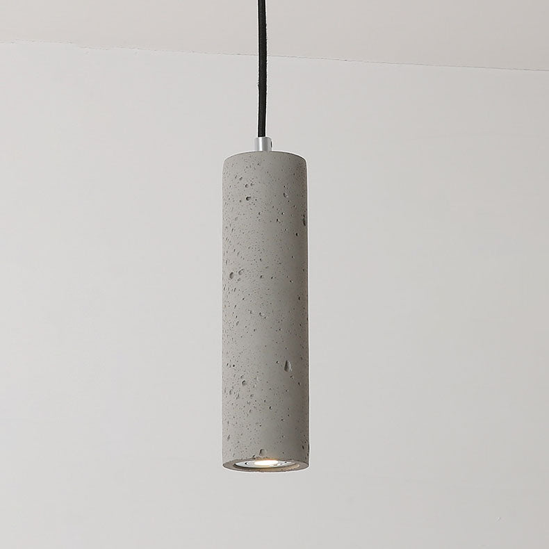 StoneCast Industrial Cylinder Pendant Light made of Concrete | 1 Light | Smooth or Rough Surface