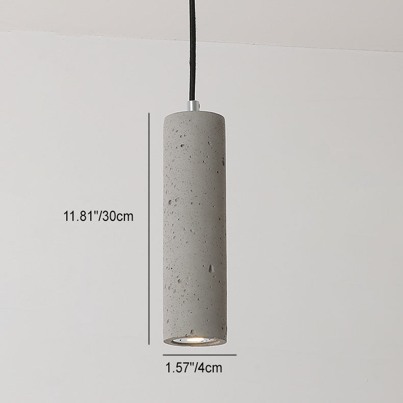 StoneCast Industrial Cylinder Pendant Light made of Concrete | 1 Light | Smooth or Rough Surface