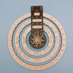 Wood Rotating Circular Perpetual Calendar