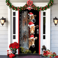 Christmas Door Decoration with Santa Claus | Fabric Door Cover | Quick Assembly & Reusable