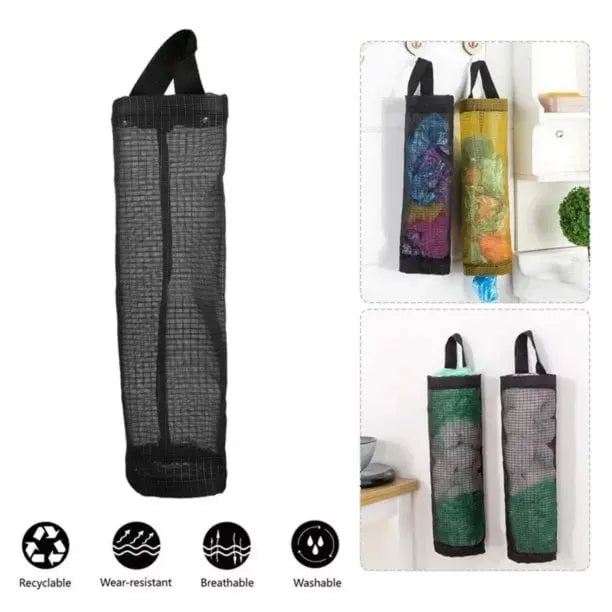 Hanging Pocket Organizer – Breathable Mesh for Storing Kitchen Bags and Fruits/Veggies