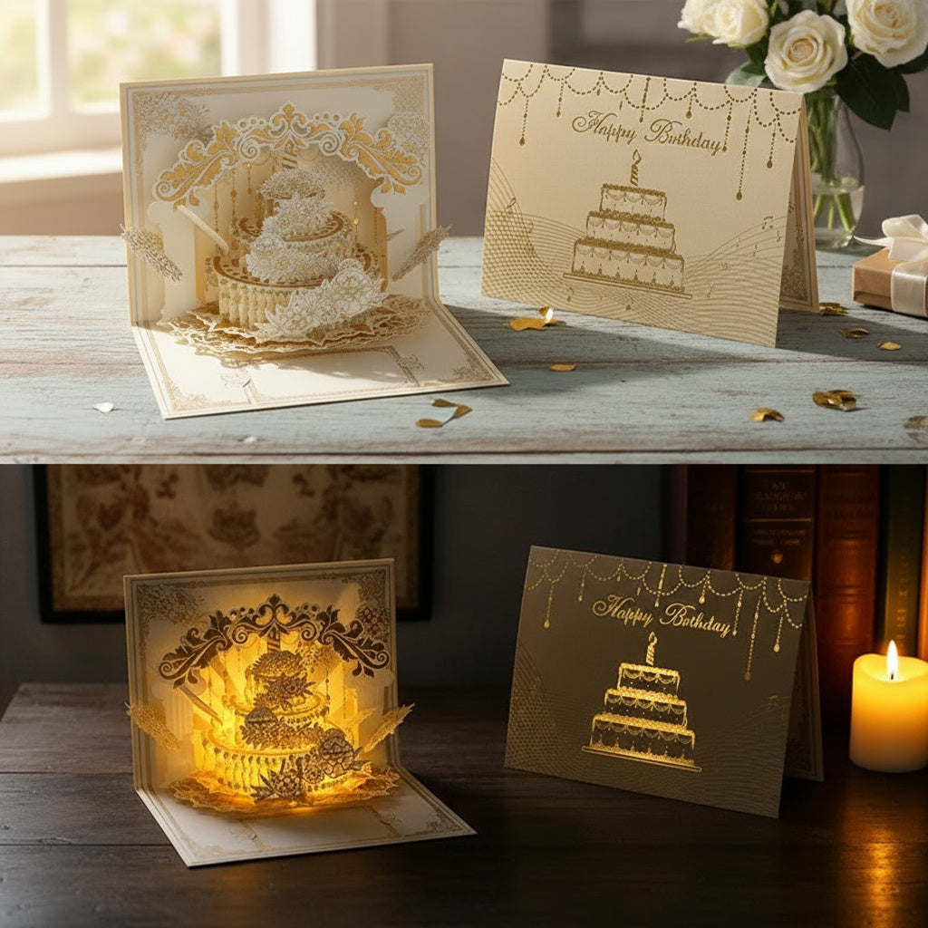 Illuminated Pop Up Birthday Gift Card