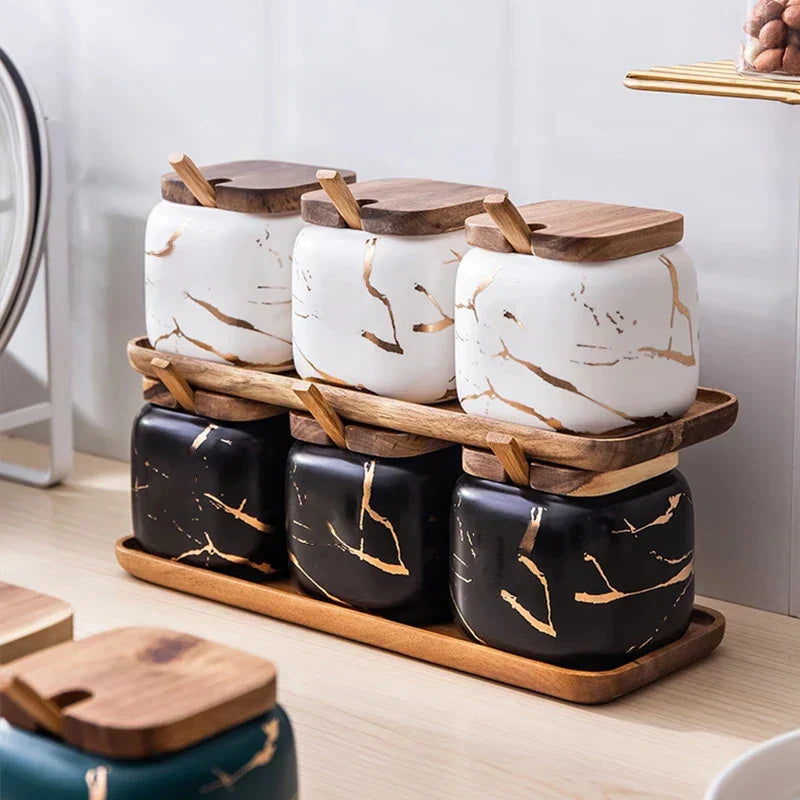 Stylish spice storage with an artistic touch