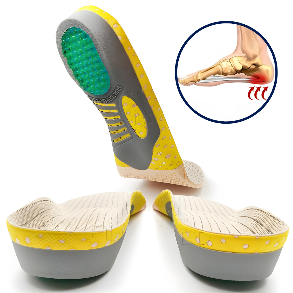 Orthopedic Arch Support Insoles for Flat Feet, Plantar Fasciitis Relief, and Comfort in Shoes