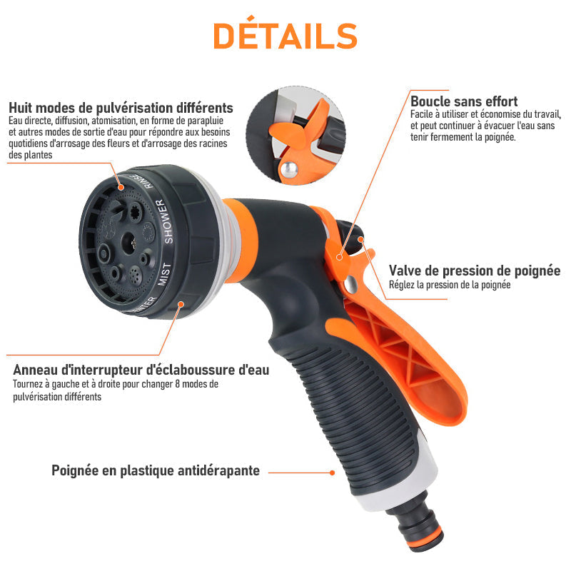 High pressure adjustable garden hose nozzle
