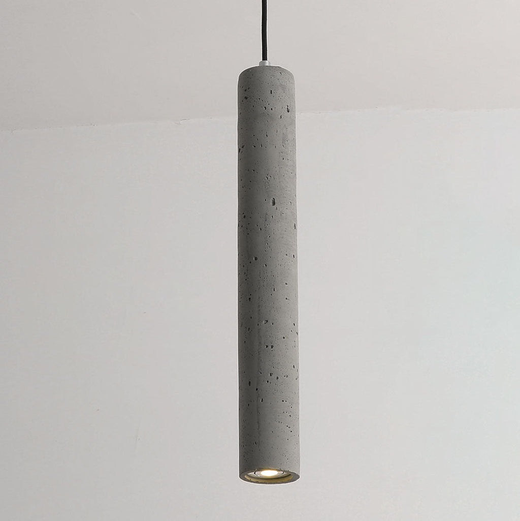 StoneCast Industrial Cylinder Pendant Light made of Concrete | 1 Light | Smooth or Rough Surface