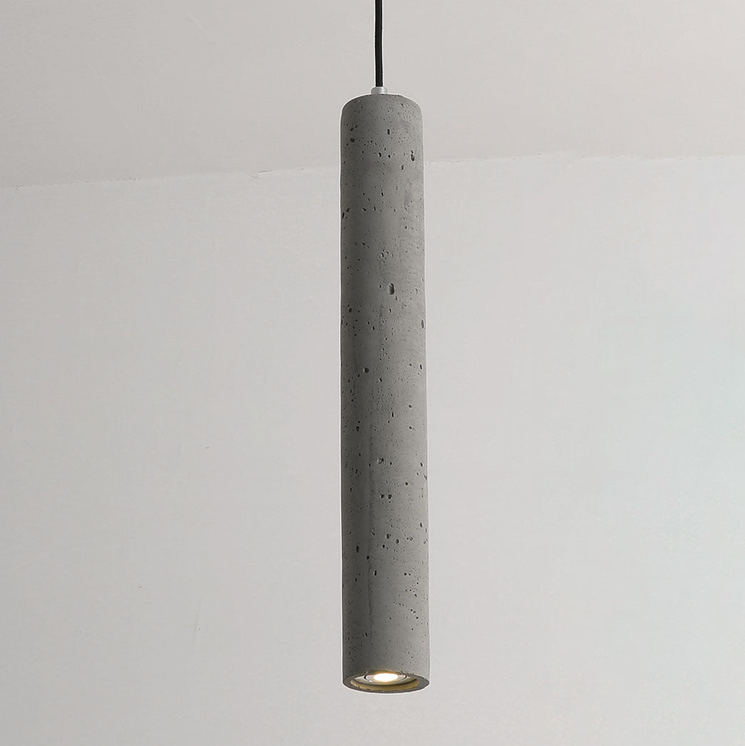 StoneCast Industrial Cylinder Pendant Light made of Concrete | 1 Light | Smooth or Rough Surface