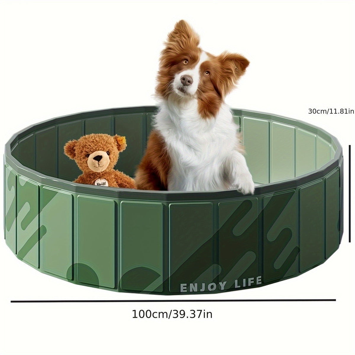 PawLuna Foldable Dog Bath made of PVC | 80 cm Ø | Sturdy & Portable | Perfect for Summer & Garden