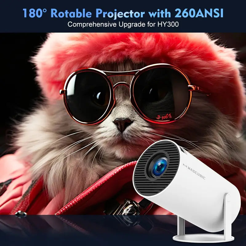 Magcubic HY300 4K Mini Projector – Android 11, Dual WiFi 6, 260 ANSI, Wireless 5.0