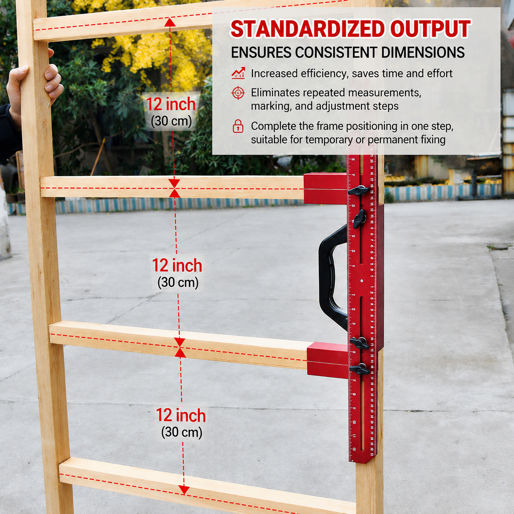 Adjustable Woodworking Framing Stud Layout Tool (Up to 30")
