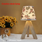 FloralGlow Lamp - Elegant LED Table Lamp with Wood