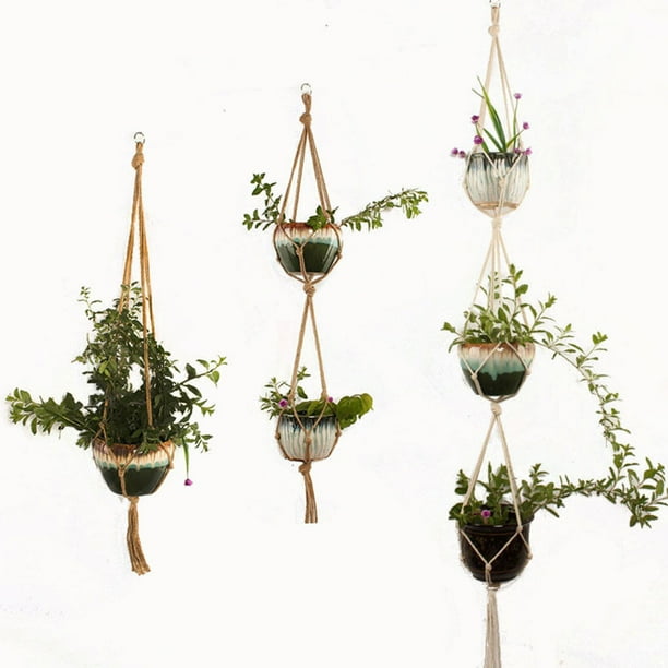 Macrame Plant Hanger Made of Cotton Rope – Stylish Suspension for Pots