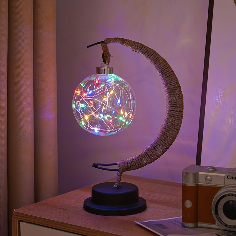 MoonGlow Lamp - Stylish Wrought Iron LED Table Lamp