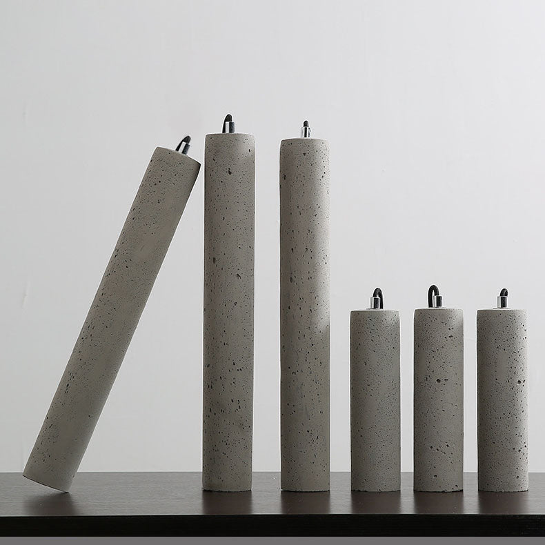 StoneCast Industrial Cylinder Pendant Light made of Concrete | 1 Light | Smooth or Rough Surface