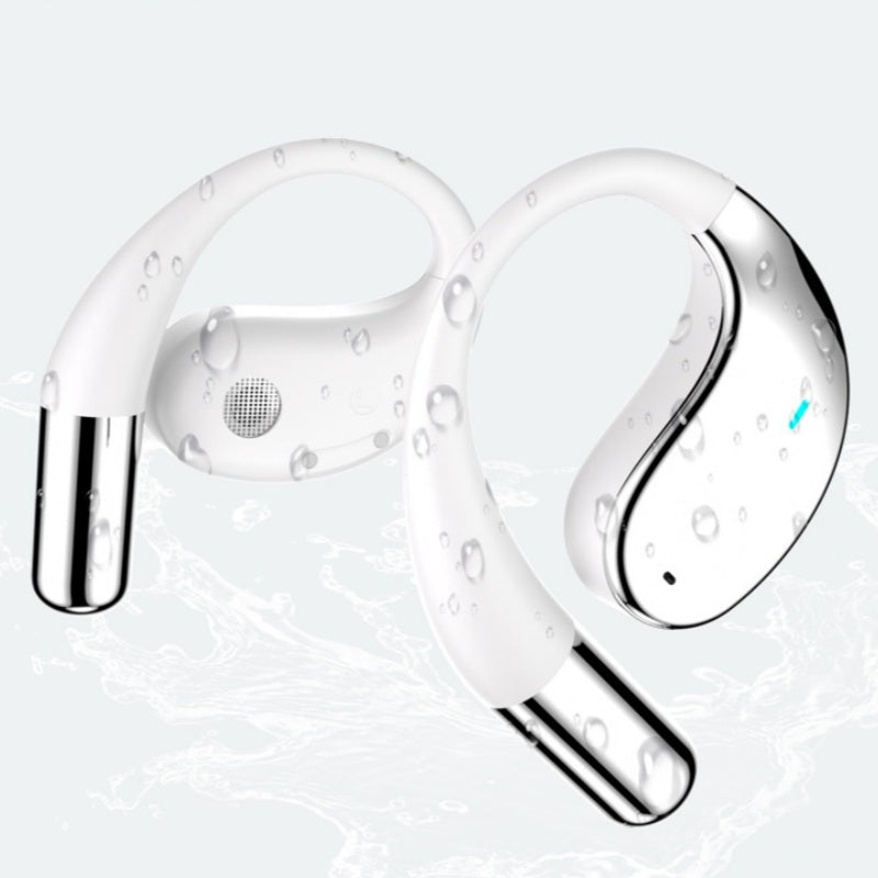 Wireless earbuds with open ear and LED display
